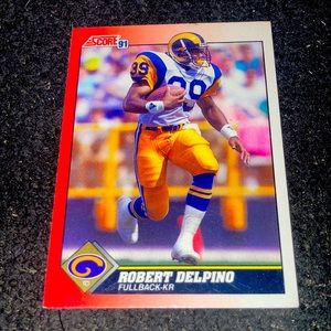 This is a rare Robert Delpino football card from 1988